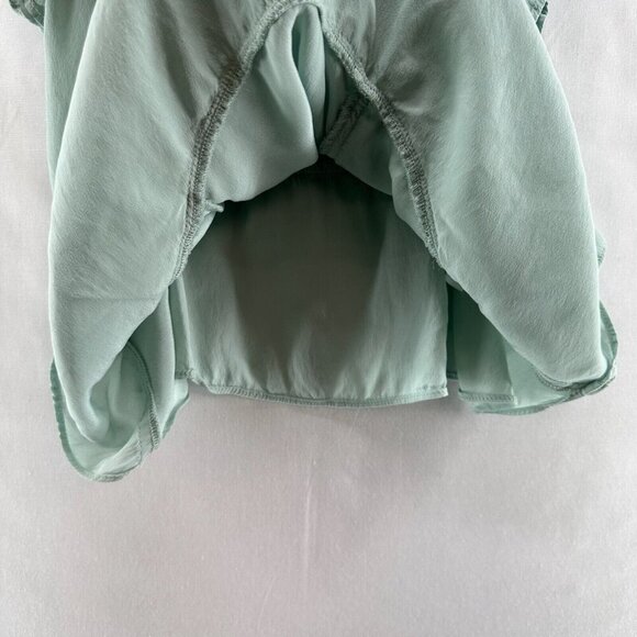 H&M Tank Top Womens Size 6 Ruffled Tiered Cami Sleeveless Viscose Silk Green - Picture 4 of 8